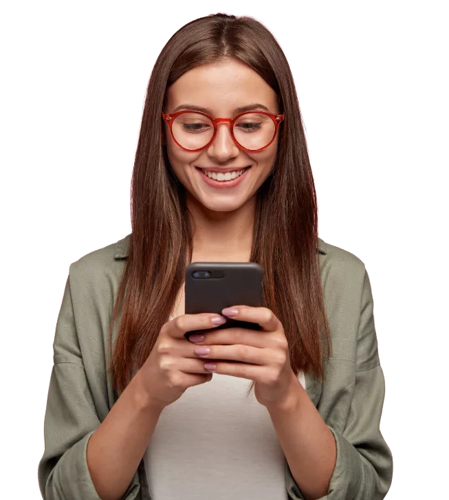 women looking on phone